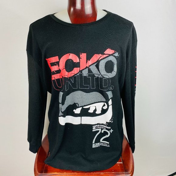 Ecko Unltd Complex Eckonomics Black Thermal Shirt - Picture 1 of 10